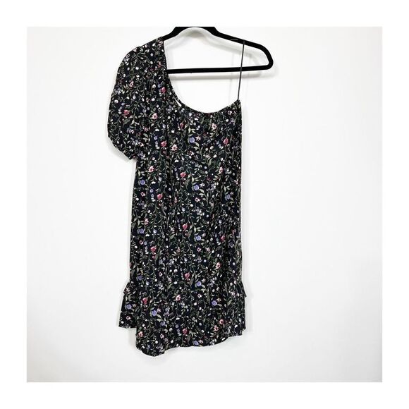French Grey Stitchfix Dress Womens Short Single Sleeve Floral Mini Ladies Large - Picture 1 of 8